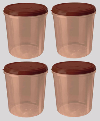 AK HUB Plastic Grocery Container  - 7500 ml(Pack of 4, Brown)