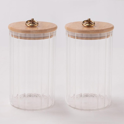 KUBER INDUSTRIES Glass Utility Container  - 820 ml(Pack of 2, Clear)
