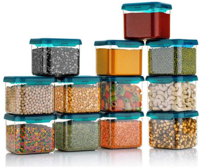 Dominic Plastic Grocery Container  - 500 ml(Pack of 12, Blue)
