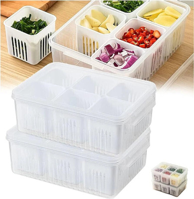 STARDOT Plastic Fridge Container  - 2200 ml(Pack of 2, Multicolor)