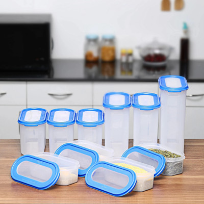 MILTON Plastic Grocery Container  - 2300 ml(Pack of 10, Blue)