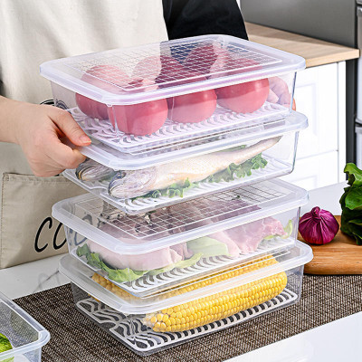 LuxeSlice Polypropylene Fridge Container  - 2500 ml(Pack of 6, Off White)