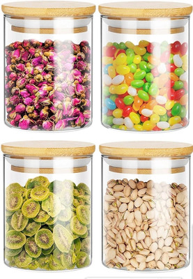 TRU'S Glass Grocery Container  - 350 ml(Pack of 4, Clear)