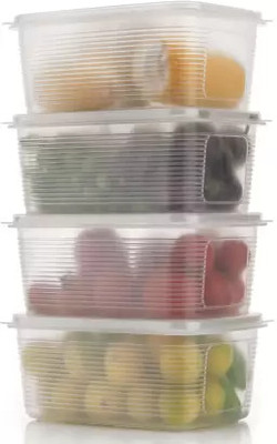 VATUKDY Plastic Fridge Container  - 2000 ml(Pack of 4, Clear)