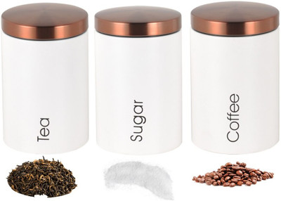 EDBIRET Iron Tea Coffee & Sugar Container  - 500 ml(Pack of 3, White)