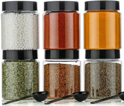 Flipkart SmartBuy Plastic Grocery Container  - 250 ml(Pack of 6, Clear, Black)