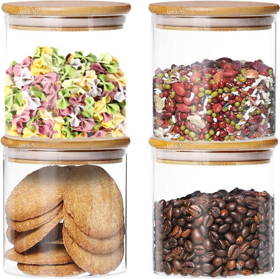 Rawal Glass Grocery Container  - 600 ml(Pack of 4, Clear)