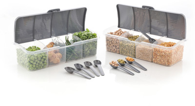 Metrolife Plastic Grocery Container  - 1750 ml(Pack of 2, Grey)