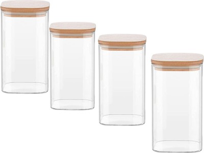 Femora Glass Utility Container  - 1000 ml(Pack of 4, Clear)