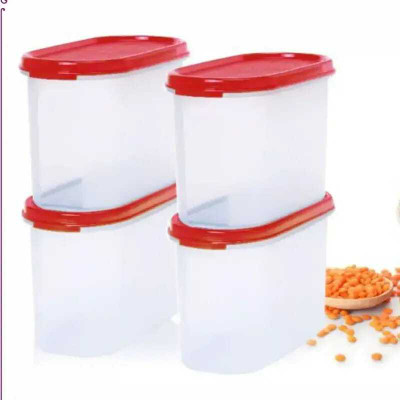 TUPPERWARE Plastic Utility Container  - 1.1 L(Pack of 4, Transparent)