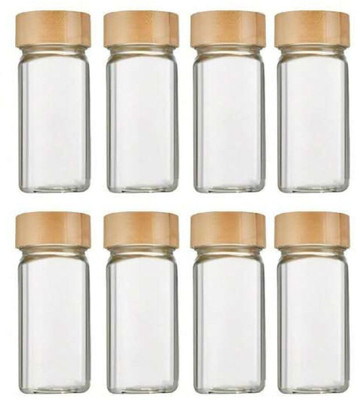 MT BROTHERS Glass Grocery Container  - 120 ml(Pack of 8, Clear)