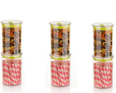 Shiswa Plastic Cookie Jar  - 1400 ml(Pack of 6, Multicolor)