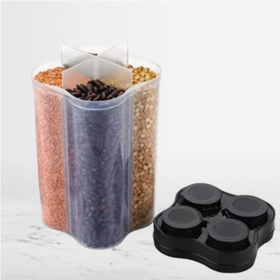 ADMONITION Plastic Grocery Container  - 2400 ml(White, Black)