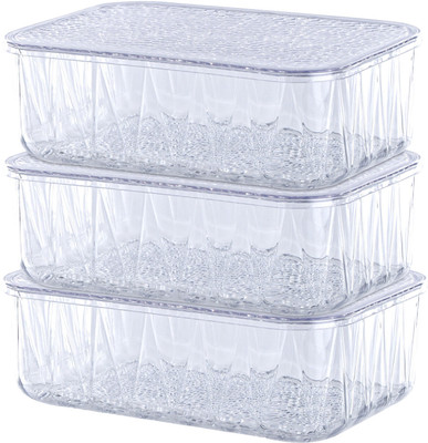 KUBER INDUSTRIES Polypropylene Utility Container  - 2700 ml(Pack of 3, Transparent)