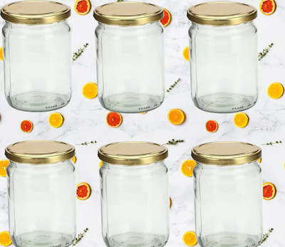 1st Time Glass Utility Container  - 500 ml(Pack of 6, Clear)