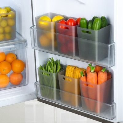 Lamounte Plastic Fridge Container  - 1000 ml(Pack of 6, Clear)