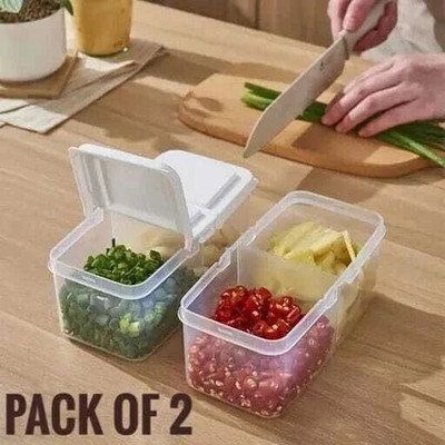 Swanoll Plastic Fridge Container  - 1500 ml(Pack of 2, White)