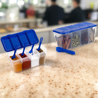 Somnath India Plastic Grocery Container  - 1800 ml(Pack of 2, Blue)