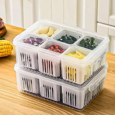 NEWSPARSH Plastic Fridge Container  - 2200 ml(Pack of 2, White)