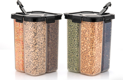 RTENTER Plastic Utility Container  - 2000 ml(Pack of 2, Black)