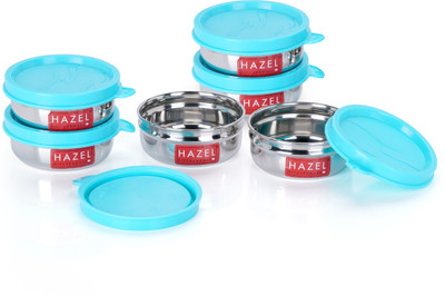 HAZEL Steel Utility Container  - 90 ml(Pack of 6, Silver)