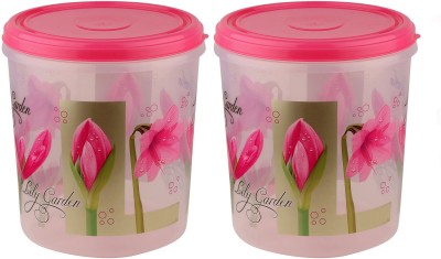 AK HUB Plastic Grocery Container  - 10000 ml(Pack of 2, Clear, Pink)