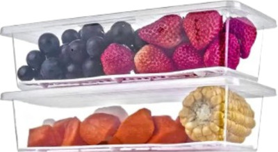 Charmpeak Plastic Fridge Container  - 1500 ml(Pack of 2, Clear)
