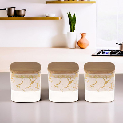 KUBER INDUSTRIES Glass Pickle Jar  - 400 ml(Pack of 3, White)