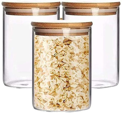 Shridhar Creation Glass Grocery Container  - 270 ml(Pack of 3, Clear)