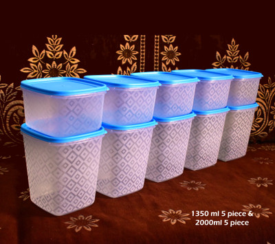 Loknath Plastic Utility Container  - 2000 ml, 1350 ml(Pack of 10, Blue)