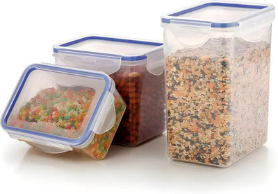 Shiv Plastic Grocery Container  - 3000 ml(Pack of 3, White)