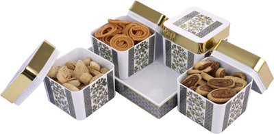 Flipkart SmartBuy Plastic Grocery Container  - 500 ml(Pack of 4, Grey)