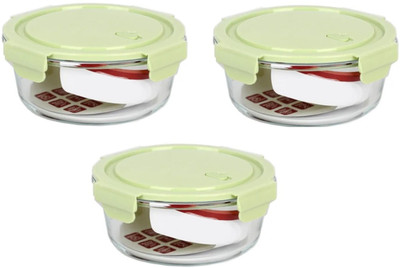 IndusBay Glass Utility Container  - 400 ml(Pack of 3, Green)
