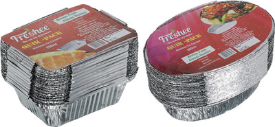 Freshee Aluminium Utility Container  - 850 ml(Pack of 2, Silver)
