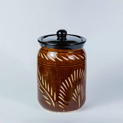hc the crafts Ceramic Pickle Jar  - 1000 ml(Brown)