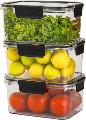 TEX-RO Plastic Fridge Container  - 1500 ml(Pack of 3, White)