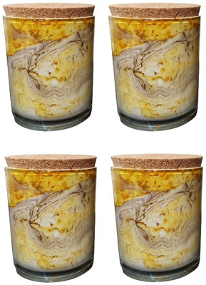 Prachi collection Glass Utility Container  - 200 ml(Pack of 4, Multicolor)