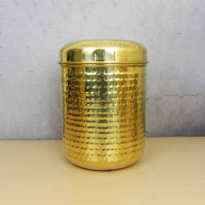 Spilbox Brass Grocery Container  - 0.3 L(Gold)