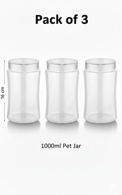 Jaipet Plastic Grocery Container  - 1000 ml(Pack of 3, Transparent)