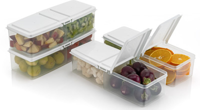 Raghunandan Plastic Fridge Container  - 1700 ml(Pack of 4, White)