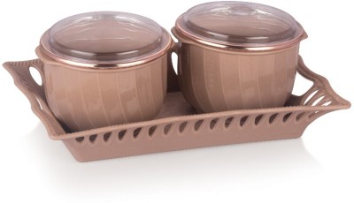 Sukhson India Plastic Grocery Container  - 200 ml(Pack of 3, Beige)