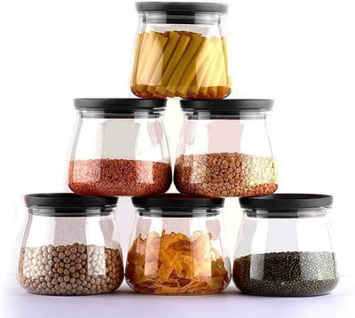 Buynow Plastic Grocery Container  - 800 ml(Pack of 6, Black)