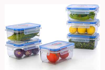 SWARAA Plastic Fridge Container  - 450 ml(Pack of 6, Multicolor)