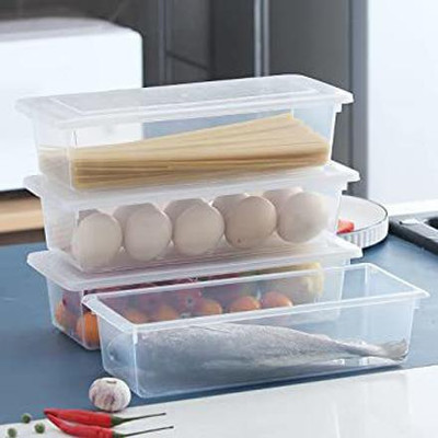 AKTOM Plastic Fridge Container  - 1500 ml(Pack of 4, White)