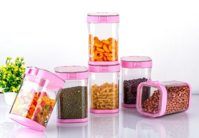 SCIVER Plastic Grocery Container  - 1100 ml(Pack of 4, Pink)