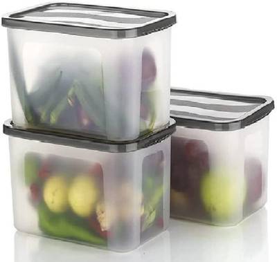 KDZONE Plastic Grocery Container  - 2000 ml(Pack of 3, Clear)