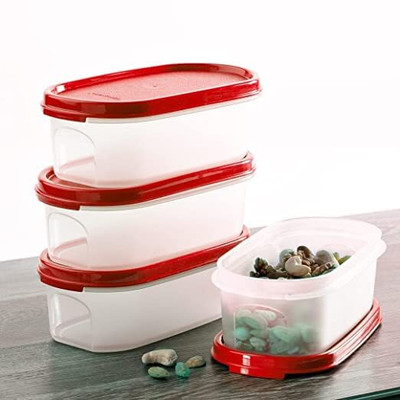 TUPPERWARE Polypropylene Utility Container  - 500 ml(Pack of 4, Red, White)