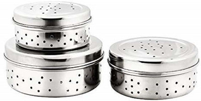 EMPHIRE Steel Bread Container  - 400 ml, 600 ml, 800 ml(Pack of 3, Silver)