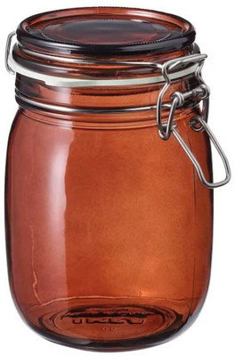 IKEA Glass Utility Container  - 1 L(Brown)