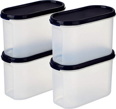 Freqcty Plastic Bread Container  - 1500 ml(Pack of 4, Black)
